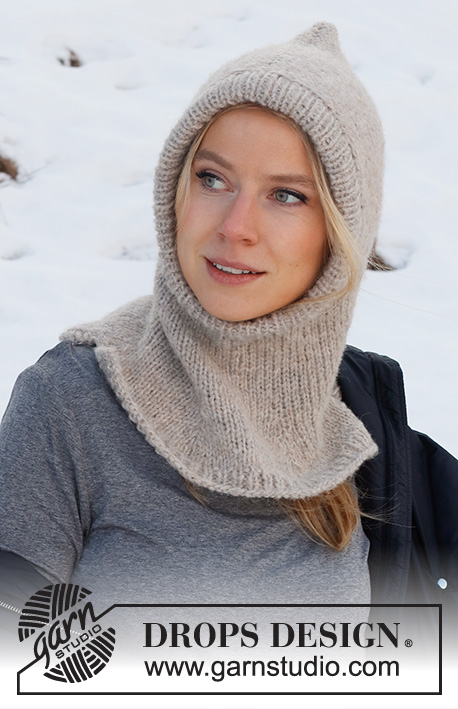Warm Snuggles / DROPS 214-71 - Čepice / kukla pletená lícovým žerzejem s pružným lemem z příze DROPS Karisma a DROPS Brushed Alpaca Silk.
