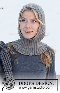Uncharted Territory / DROPS 214-72 - Knitted hat / balaclava in DROPS Merino Extra Fine. The piece is worked top down with stockinette stitch and ribbed edging.