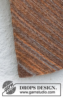 Shouldering Autumn / DROPS 214-9 - Strikket plaid i DROPS Fabel. Arbejdet strikkes i retstrik fra hjørne til hjørne.