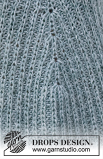 Dublin Winter Sweater / DROPS 215-12 - DROPS Air lõngast ülevalt alla kootud ümara passega ja raglaan varrukatega alt laienev patentkoes džemper suurustele XS kuni XXL