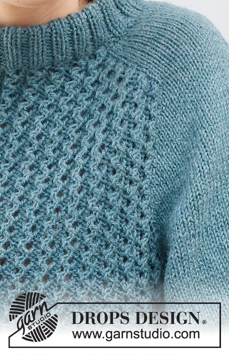 Follow the Fjord / DROPS 215-21 - Gestrickter Pullover mit Schulterzunahmen für die Sattelschulter in DROPS Karisma. Die Arbeit wird von oben nach unten mit Lochmuster gestrickt. Größe S - XXXL.