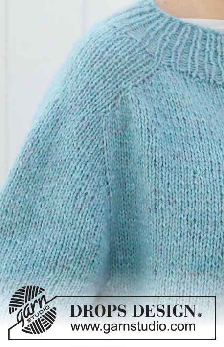 Frozen Lake Cardigan / DROPS 215-30 - Strikket jakke med skulderudtagning til sadelskuldre i DROPS Air. Arbejdet strikkes oppefra og ned. Størrelse S - XXXL.