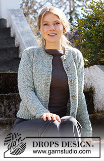 Mists of Dover Jacket / DROPS 215-32 - Strikket jakke i 2 tråde DROPS Alpaca. Størrelse S - XXXL. 
