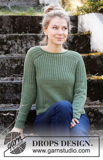 Lucky Clover Sweater / DROPS 215-9 - Gebreide trui in DROPS BabyMerino. Het werk wordt van boven naar beneden gebreid, met zadelschouders en structuurpatroon. Maten S - XXXL.