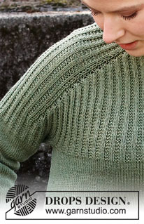 Lucky Clover Sweater / DROPS 215-9 - Gebreide trui in DROPS BabyMerino. Het werk wordt van boven naar beneden gebreid, met zadelschouders en structuurpatroon. Maten S - XXXL.
