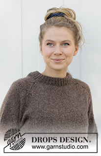 Autumn Pathways Sweater / DROPS 216-12 - Neulottu pusero DROPS Air-langasta. Työssä on raglanlinjat, sivuhalkiot ja kaksinkertainen pääntien reunus. Koot S-XXXL.