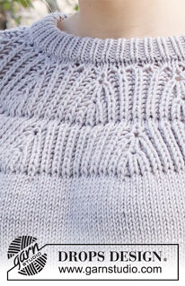 Branching Out / DROPS 216-13 - Ylhäältä alas neulottu pusero DROPS Big Merino -langasta. Työssä on kaarroke, täyspatenttineuletta ja kaksinkertainen pääntien reunus. Koot S-XXXL.