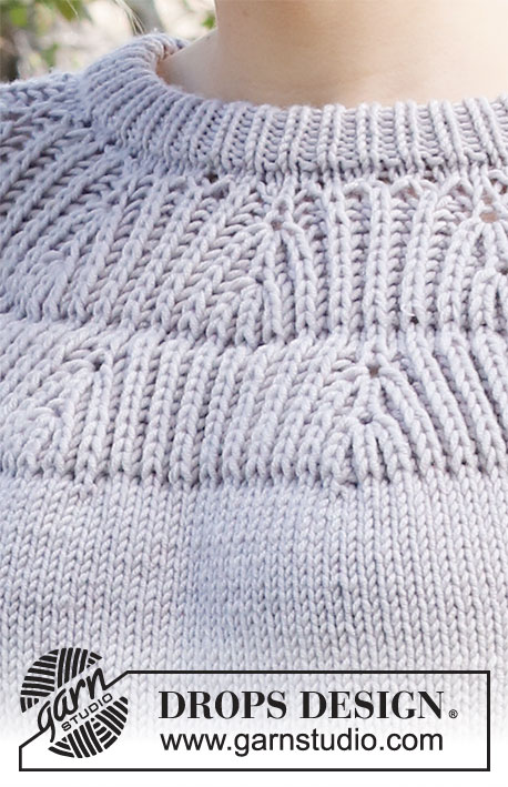 Branching Out / DROPS 216-13 - Ylhäältä alas neulottu pusero DROPS Big Merino -langasta. Työssä on kaarroke, täyspatenttineuletta ja kaksinkertainen pääntien reunus. Koot S-XXXL.