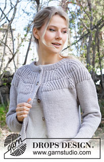 Branching Out Jacket / DROPS 216-14 - Knitted jacket in DROPS Big Merino. The piece is worked top down with English rib and double neck. Sizes S - XXXL.