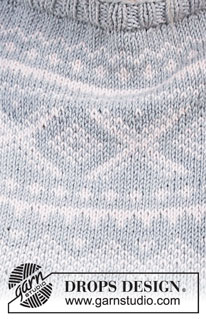 Heading Back Home / DROPS 216-18 - Gebreide trui in DROPS Cotton Merino of DROPS Daisy. Het werk wordt van boven naar beneden gebreid met raglan en Scandinavisch patroon op de pas. Maten S - XXXL.
