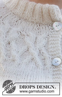 Endless Possibilities / DROPS 216-2 - Knitted jacket in DROPS Sky and DROPS Kid-Silk. Piece is knitted top down with round yoke, cables and double neck edge. Size: S - XXXL