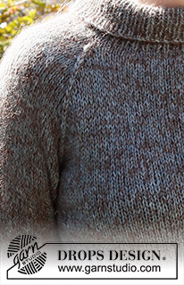 North Woods Sweater / DROPS 216-22 - Neulottu pusero DROPS Sky- ja DROPS Kid-Silk -langoista. Työssä on raglanlinjat ja sivuhalkiot. Koot S-XXXL.