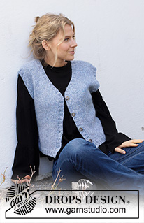 Book Club / DROPS 216-30 - Knitted vest in DROPS Air with V-neck and ribbed edges. Sizes S - XXXL.
