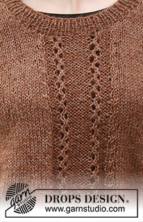 Autumn Roads / DROPS 216-36 - Knitted vest / slipover in DROPS Flora and DROPS Kid-Silk. Sizes S - XXXL.