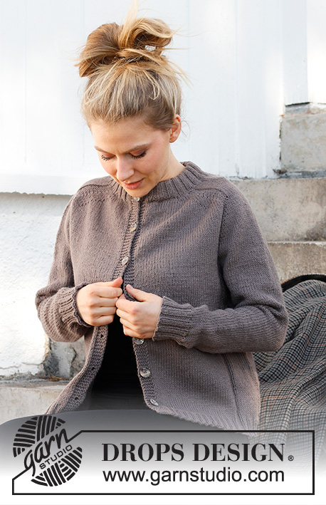 Country Muse Cardigan / DROPS 216-39 - Ylhäältä alas neulottu jakku DROPS Lima-langasta. Työssä on kaksinkertainen pääntien reunus ja satulaolkapäät. Koot S-XXXL.