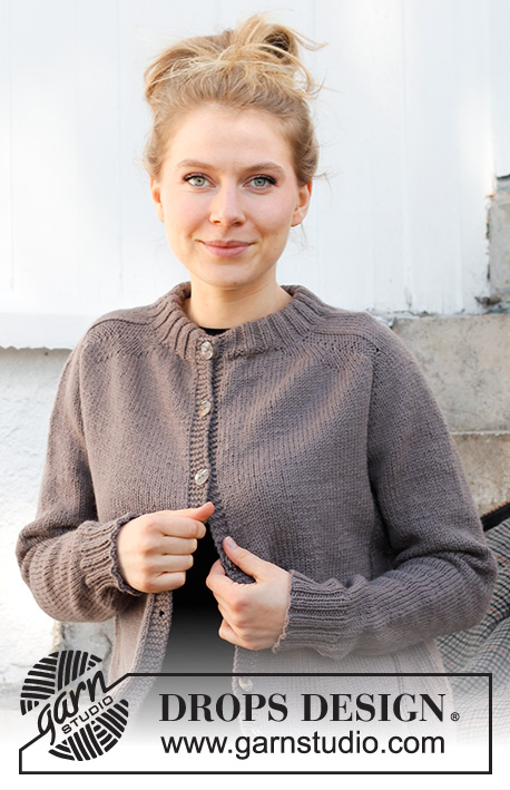 Country Muse Cardigan / DROPS 216-39 - Ylhäältä alas neulottu jakku DROPS Lima-langasta. Työssä on kaksinkertainen pääntien reunus ja satulaolkapäät. Koot S-XXXL.