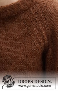 Almond Crush / DROPS 216-6 - Knitted jumper with raglan in 2 strands DROPS Kid-Silk. The piece is worked top down. Sizes S - XXXL.