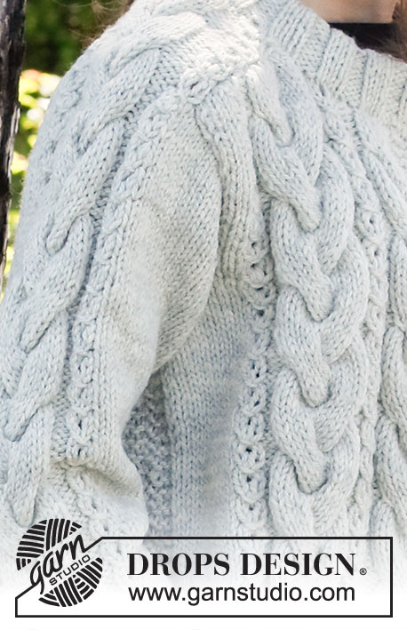 Columns of Valhalla Jacket / DROPS 217-16 - Knitted jacket in DROPS Alaska. The piece is worked with saddle shoulders, cables and split in the sides. Sizes S - XXXL.
