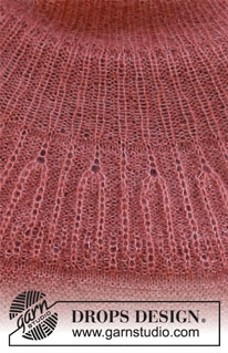Autumn Days Jumper / DROPS 217-22 - Knitted jumper in DROPS Kid-Silk. The piece is worked top down with round yoke, textured pattern on the yoke and garter stitch on the body and sleeves. Sizes S - XXXL.
