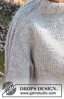 Outback / DROPS 217-23 - Ylhäältä alas neulottu pusero DROPS Snow- tai DROPS Wish-langasta. Työssä on satulaolkapää. Koot XS - XXL.