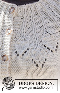 White Peacock Jacket / DROPS 217-3 - Knitted jacket in DROPS Nepal. The piece is worked top down with round yoke and lace pattern. Sizes S - XXXL.