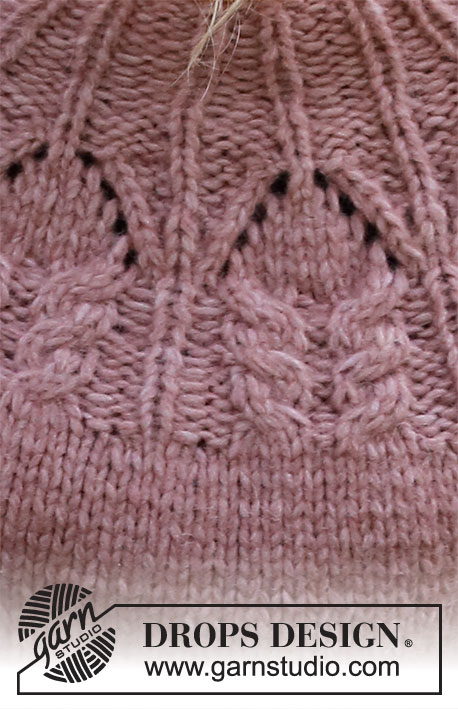 Harvest Queen / DROPS 218-1 - Knitted jumper in 2 strands DROPS Air or 1 strand Snow or 1 strand DROPS Wish. The piece is worked top down with round yoke, lace pattern and cables. Sizes XS - XXL.