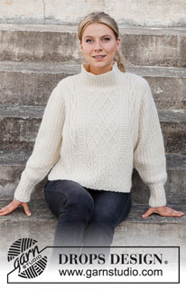 Ice Castles Sweater / DROPS 218-3 - Kötött pulóver DROPS Puna fonalból A darabot struktúra- és csavartmintával kötjük Méret: S -XXXL