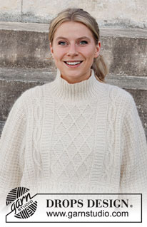 Ice Castles Sweater / DROPS 218-3 - Kötött pulóver DROPS Puna fonalból A darabot struktúra- és csavartmintával kötjük Méret: S -XXXL