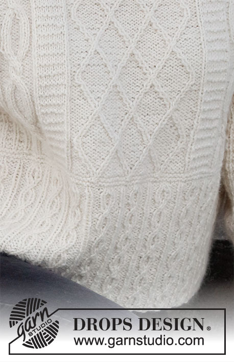 Ice Castles Sweater / DROPS 218-3 - Kötött pulóver DROPS Puna fonalból A darabot struktúra- és csavartmintával kötjük Méret: S -XXXL