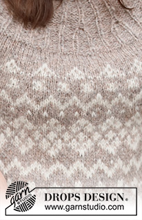 Nordic Trails Sweater / DROPS 218-9 - Strikket genser i DROPS Air. Arbeidet strikkes ovenfra og ned med rundfelling, vrangbord og nordisk mønster. Størrelse S - XXXL.