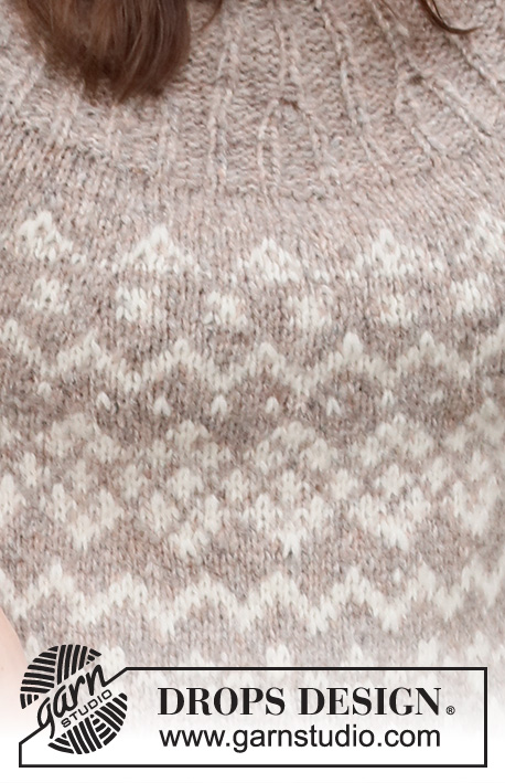 Nordic Trails Sweater / DROPS 218-9 - Strikket genser i DROPS Air. Arbeidet strikkes ovenfra og ned med rundfelling, vrangbord og nordisk mønster. Størrelse S - XXXL.