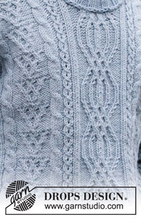 Crisp Air / DROPS 219-12 - Strikket bluse med snoninger til herre i DROPS Nepal. Størrelse S - XXXL.