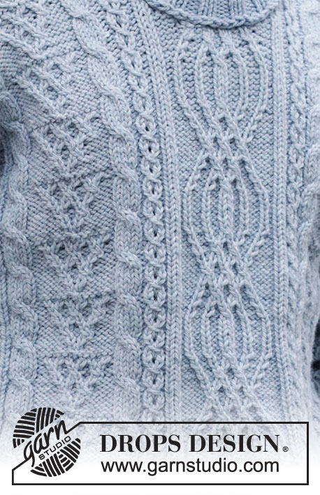 Crisp Air / DROPS 219-12 - Strikket bluse med snoninger til herre i DROPS Nepal. Størrelse S - XXXL.