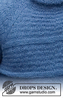 Arctic Tide / DROPS 219-5 - Strikket genser med raglan til herre i DROPS Air. Arbeidet strikkes ovenfra og ned med strukturmønster og glattstrikk. Størrelse S - XXXL.