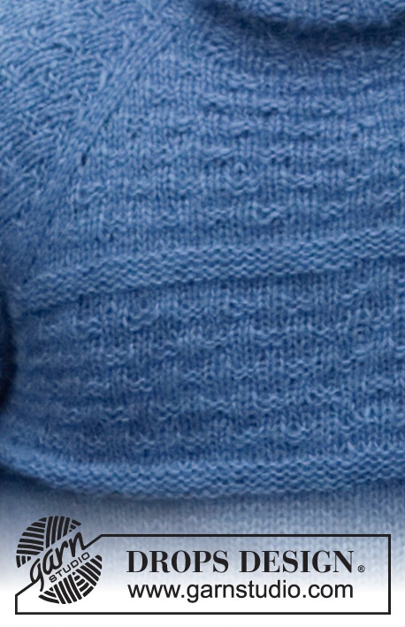 Arctic Tide / DROPS 219-5 - Strikket genser med raglan til herre i DROPS Air. Arbeidet strikkes ovenfra og ned med strukturmønster og glattstrikk. Størrelse S - XXXL.