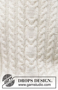 Fisher’s Moon / DROPS 219-9 - Strikket genser til herre med fletter i DROPS Alaska. Størrelse S - XXXL.