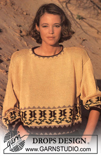DROPS 22-22 - DROPS jumper with cactus border in “Muskat”. 