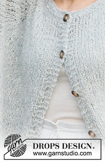 Country Dew Cardigan / DROPS 220-1 - Knitted jacket in DROPS Alpaca Bouclé and DROPS Brushed Alpaca Silk. Piece is knitted top down with raglan. Size: S - XXXL