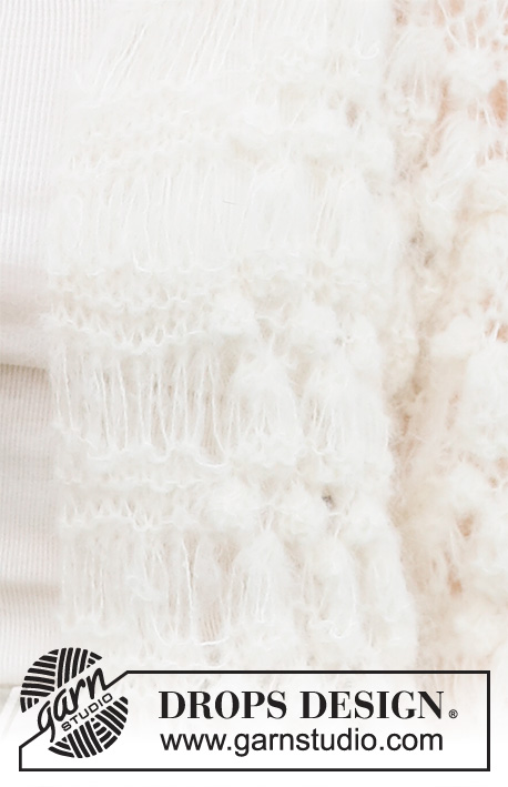 Cloud Cover Cardigan / DROPS 220-10 - Strikket jakke med popcorn og bobler i DROPS Melody. Størrelse XS - XXL.