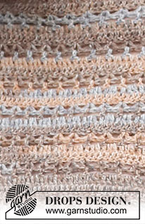 Rocky Trails / DROPS 220-20 - Heklet genser i DROPS Fabel. Arbeidet hekles ovenfra og ned med rundfelling og hullmønster. Størrelse XS - XXL.