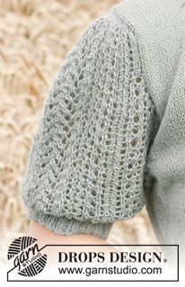 Mint Breeze Jacket / DROPS 220-22 - Gilet tricoté de bas en haut, en DROPS Alpaca, avec point ajouré sur les manches. Du S au XXXL