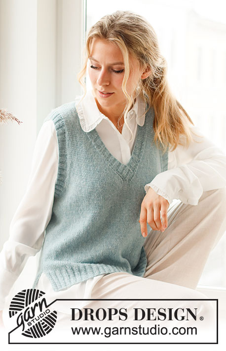 Audrey Vest / DROPS 220-43 - Free knitting patterns by DROPS Design