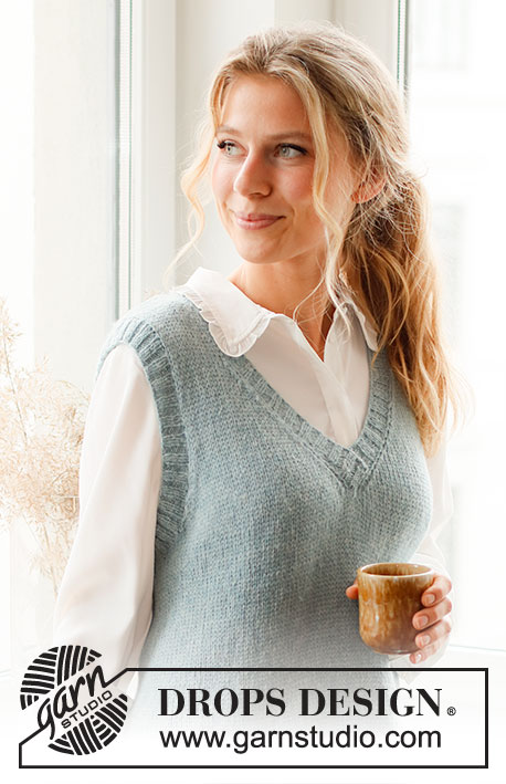 Audrey Vest / DROPS 220-43 - Free knitting patterns by DROPS Design