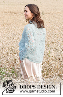 Life’s Stream / DROPS 220-6 - Knitted sweater in 2 strands DROPS Brushed Alpaca Silk. The piece is worked bottom up with lace pattern. Sizes S - XXXL.