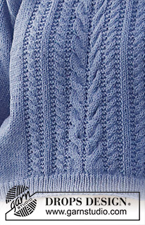 Swept Away / DROPS 221-12 - Strikket bluse i DROPS Merino Extra Fine. Arbejdet strikkes oppefra og ned med sadelskulder, dobbelt halskant, snoninger og ballonærmer. Størrelse S - XXXL.