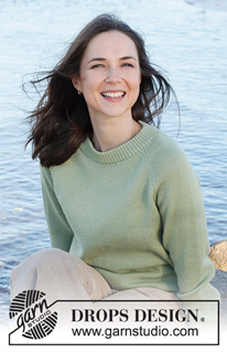 Sweet Sea / DROPS 221-25 - Pull tricoté de haut en bas avec emmanchures raglan, en DROPS BabyAlpaca Silk. Du S au XXXL