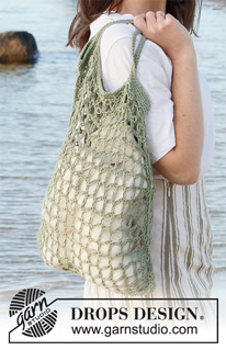 Snack Sack / DROPS 221-27 - Sac filet crocheté au point de Salomon, en DROPS Belle.