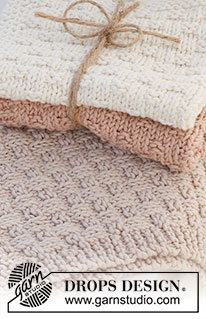 Me Time / DROPS 221-48 - Knitted cloths with textured pattern in DROPS Safran.