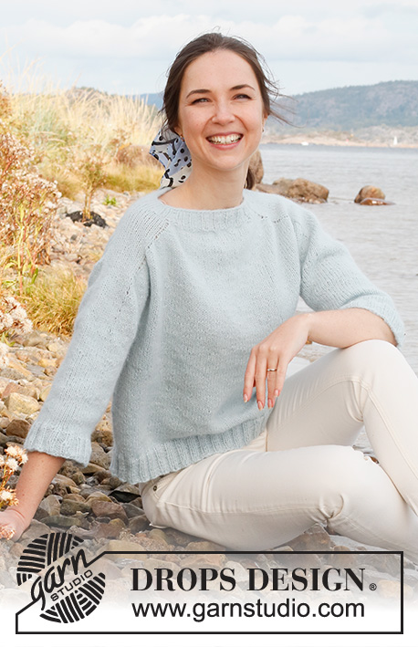 Blue Glaze Sweater / DROPS 222-9 - Free knitting patterns by DROPS Design