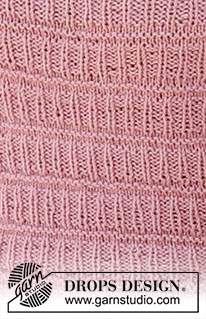 Pink Straw / DROPS 223-18 - Knitted top in DROPS Belle. The piece is worked with textured pattern. Sizes S - XXXL.